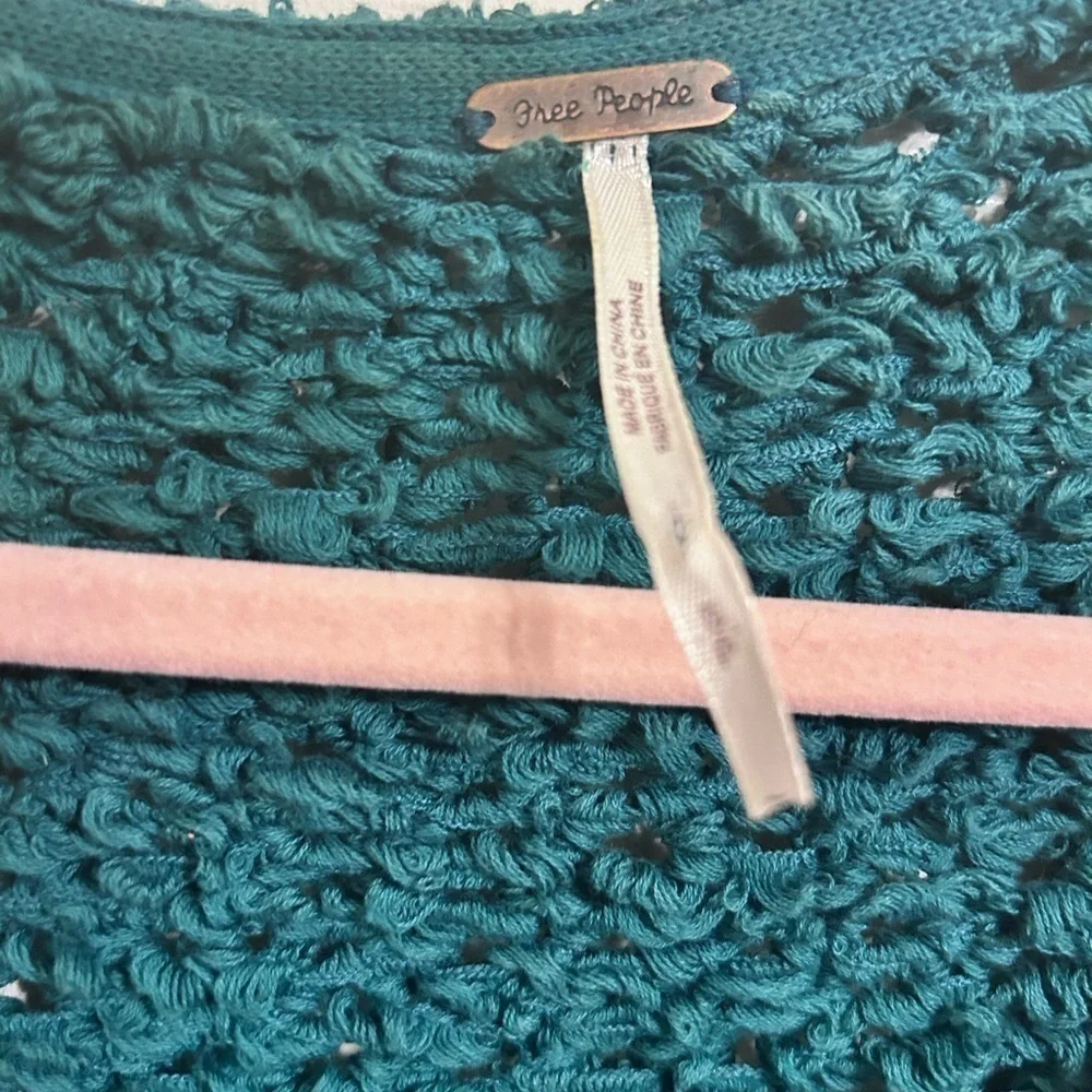 Free People, Sand Dune Sweater, Size Small in Teal